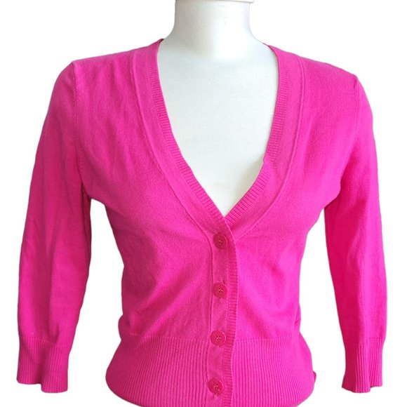 Mexx Sweaters - Mexx V-Neck Button Down Pink Cardigan Pink Sweater Size S
